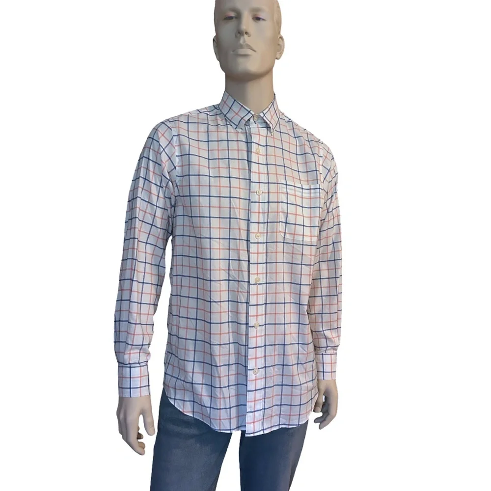 ORVIS Cotton Shirt Button Front Dress Classic Fit Window Pane Check NWOT - Picture 4 of 14